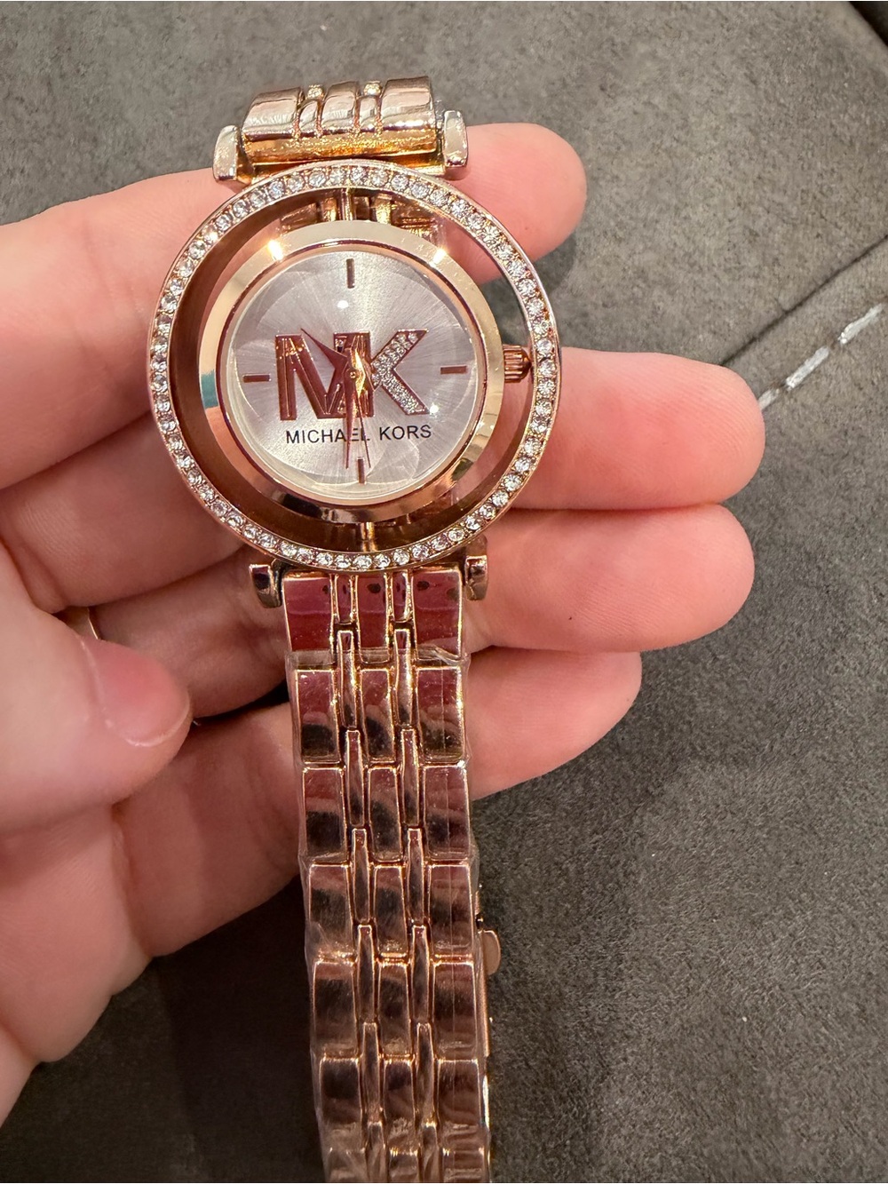 Michael Kors Rose Gold Crystal MK Logo Women's Watch